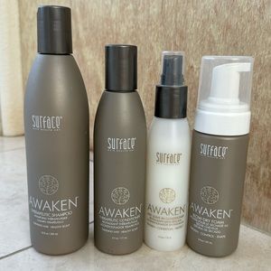 Surface Awaken therapeutic shampoo conditioner blow dry foam